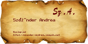 Szünder Andrea névjegykártya